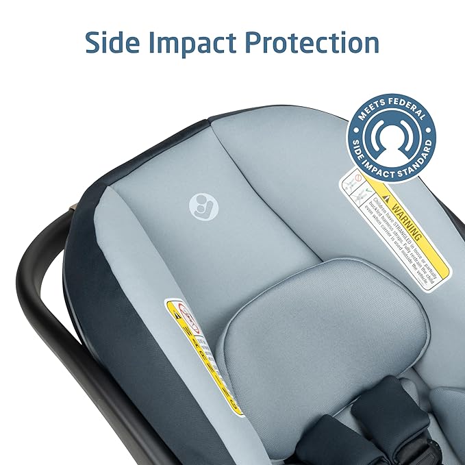 Maxi-Cosi Mico Pro Baby Infant Car Seat, Ventilated Chair Design, Soft Headrest Pad, Easy-Install Latch, Adjustable Belt Guide, 3-Position Base, Stroller-Ready, Fits 4-30 lbs, up to 32 in, Seascape