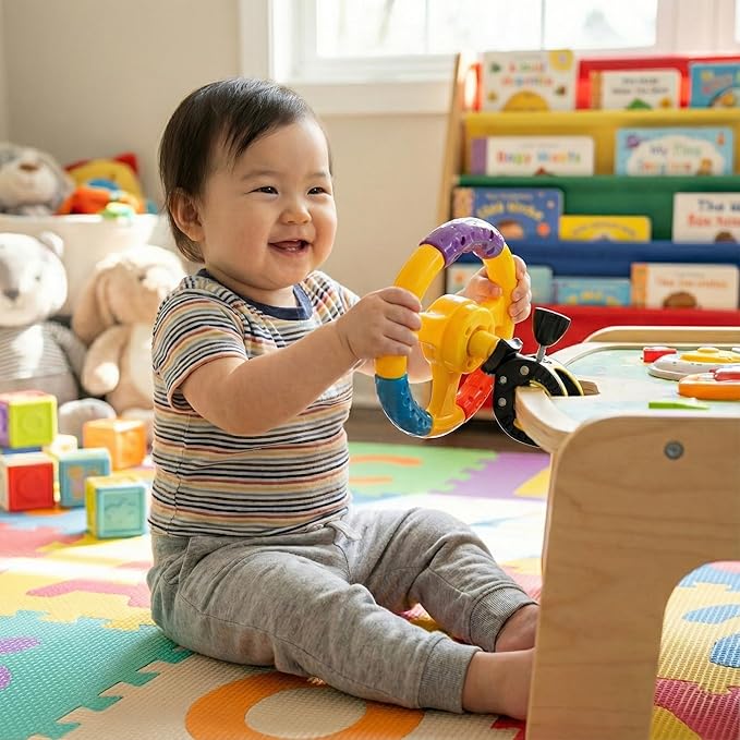 Kids Steering Wheel, Shopping Cart and Stroller Attachment, Entertainment Accessory for Children