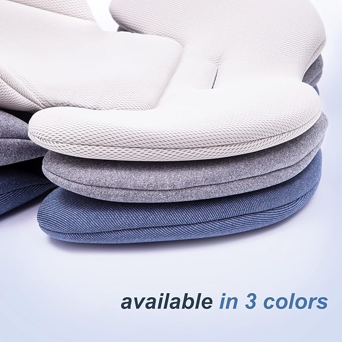 Innokids Infant to Toddler Head and Body Support Pillow, Infant Car Seat Insert Cushion Pad, Headrest with Adjustable Height, Perfect for Baby Car Seats, Strollers, Carriers (Gray)