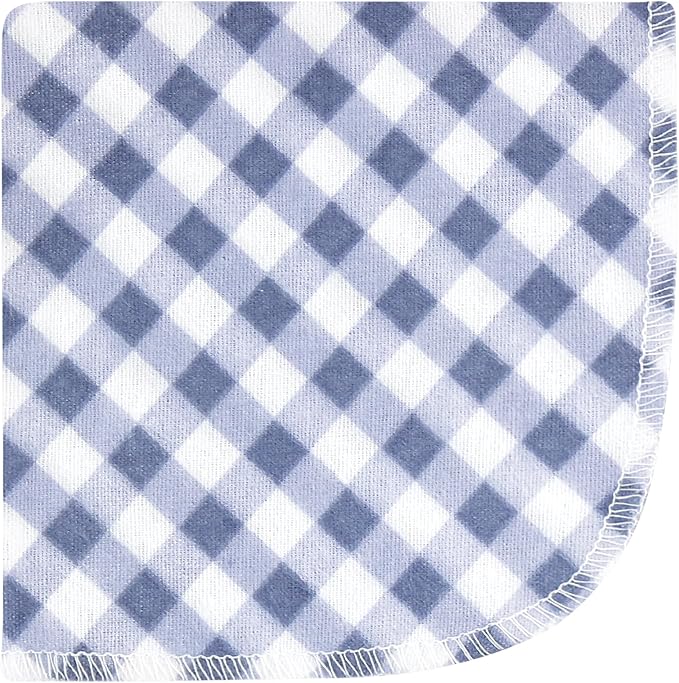 Hudson Baby Unisex Baby Flannel Cotton Washcloths, Pink Blue Pretty Floral 10 Pack, One Size