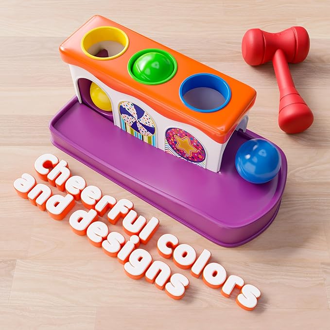 Lollipop Baby Hammer Toy Toddler Activity: Montessori Toys Spark Your Child's Curiosity with Our Ball and Hammer Toddler Toy. Encouraging Creativity and Coordination