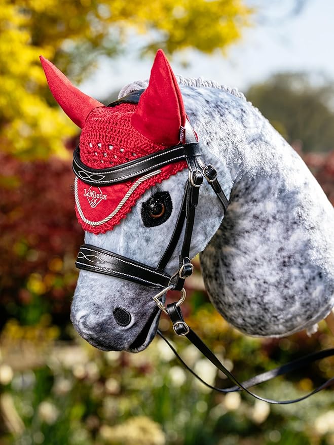 LeMieux Hobby Horse Ear Bonnet - Chilli Red - Suitable for Ages 3+