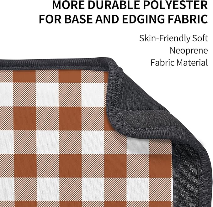 Buffalo Plaid Brown White Seat Belt Cover Fits Cars Trucks SUV Sedans Air Permeability Car Seatbelt Strap Cover, Auto Interior Accessories Protector