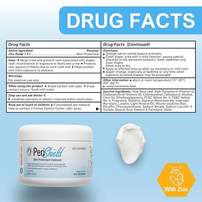 MED PRIDE Skin Protectant 16 oz Diaper Rash Ointment Zinc-Oxide Diaper Rash Cream For Babies With Vitamin A, D & E- Paraben-Free Healing Baby Butt Cream For Rash Treatment & Prevention