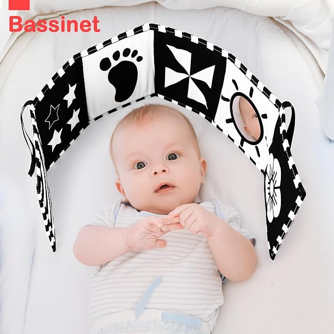URMYWO Black and White Baby Toy, Tummy Time High Contrast Newborn Toys 0-3 Months, Soft Baby Book, Visual Stimulation Montessori Sensory Infant Toys 0-6-12 Months, Boy Girl Shower Gift, Easter Stuffer