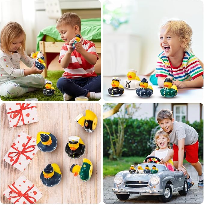 Deekin 24 Pcs Military Rubber Ducks Bulk 2 Inch Rubber Ducks Party Favor 250th Anniversary Decorations for Birthday Pool Party Occupation Cosplay 250th Anniversary