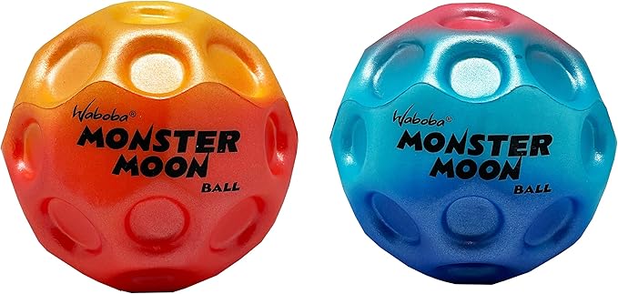 Waboba Monster Moon Ball - The New Larger Super Bouncing Ball - 2 Pack (Assorted Colors)