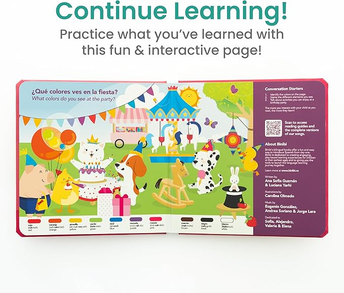 Binibi Counting at the Market – Bilingual Musical Sound Book for Kids 3–5, Learn Numbers in Spanish & English, Interactive Counting Book. Libro en Español para Niños.