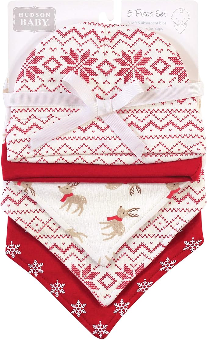 Hudson Baby Unisex Baby Cotton Bib and Headband Set