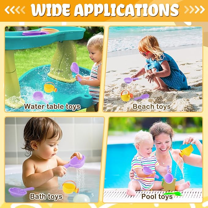 Small Soft Bath Toys for Toddlers 1-3 - Super Easy to Clean Water Table Toys Baby Tub Swimming Pool Toy Fun Tactile Training Newborn Gifts, 3Packs (Yellow)