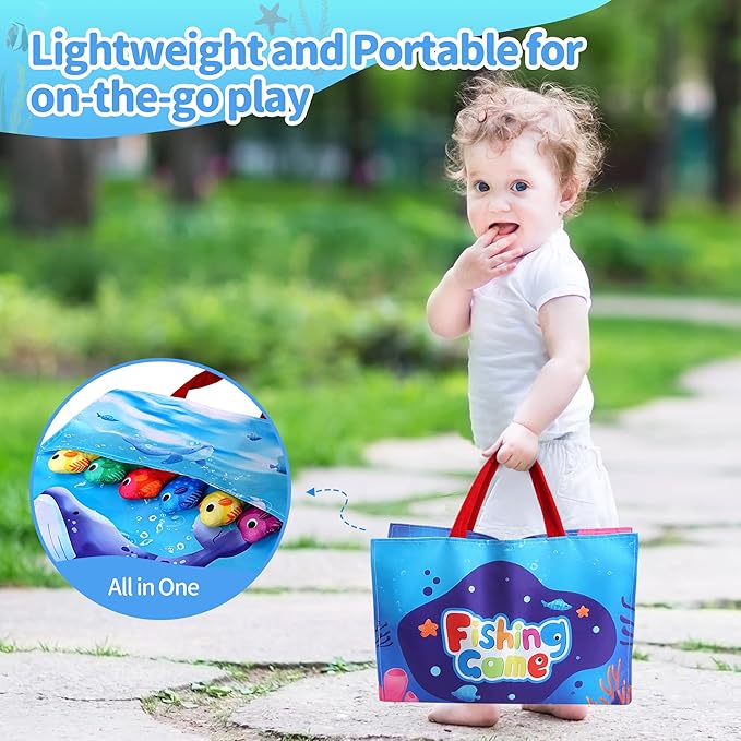 Toys for 1 Year Old Girl Boy, 1st First Birthday Gir Boy Gifts, Montessori Baby Toys 12-18 Months, Cloth Fishing with Stacking Cups, Toddler Learning Toy 1 2 Year Old