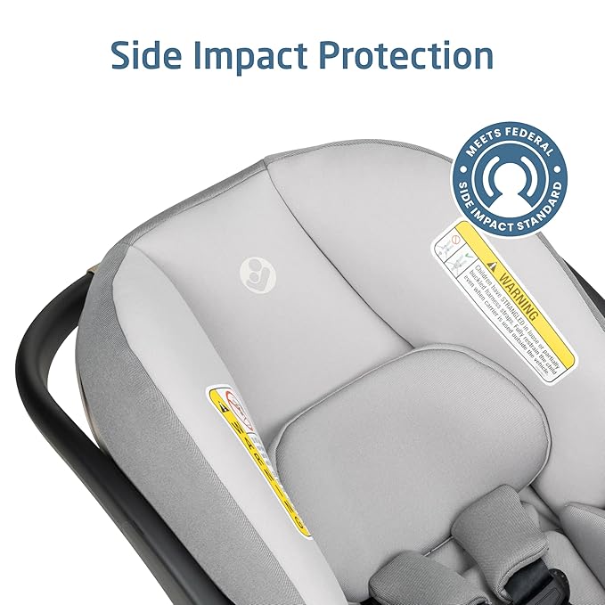 Maxi-Cosi Mico Pro Baby Infant Car Seat, Ventilated Chair Design, Soft Headrest Pad, Easy-Install Latch, Adjustable Belt Guide, 3-Position Base, Stroller-Ready, Fits 4-30 lbs, up to 32 in, SeaDrift