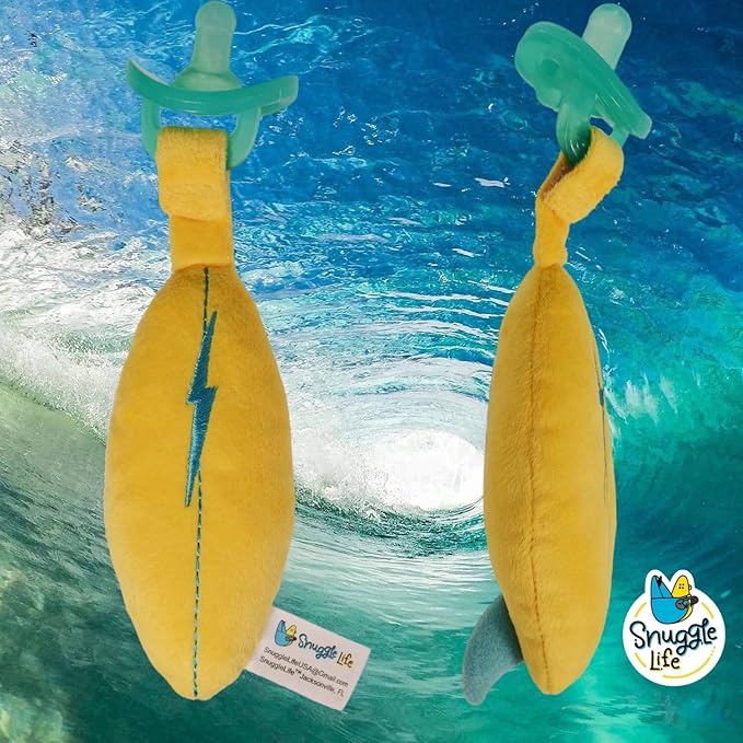 Snuggle Life Baby Pacifier Plush Holder Surfboard Infants 0+ Months.