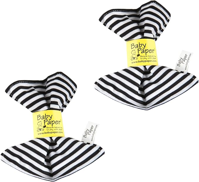 Baby Paper - 2 Pack of Crinkly Baby Toy - Black & White Stripe
