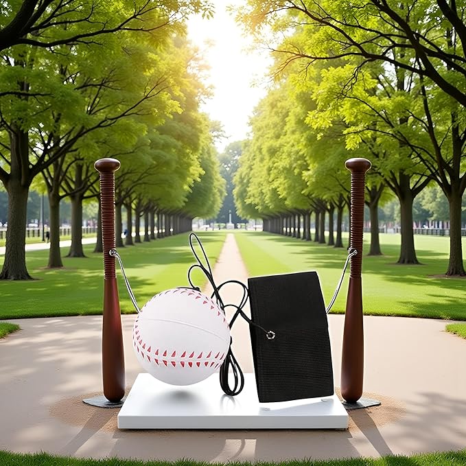 GANPUB 1 Pc White Wrist Return Ball, Sports Wrist Balls on a String, Rubber Rebound Bouncy Wristband Balls on Elastic String Sports Reaction for Wrist Exercise or Play Tennis, Baseball(2.36 in)