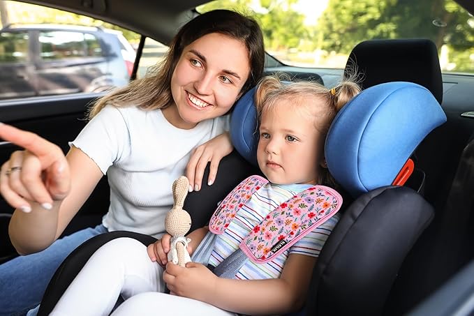3 Pcs Car Seat Straps Shoulder Pads Suit for Kids : Ultra-Soft Child Car Seat Strap Covers, Kids Car Seat Strap Pads, Cute Plush Printed Seat Belt Covers, Hip Support, for Pushchair, Baby Stroller