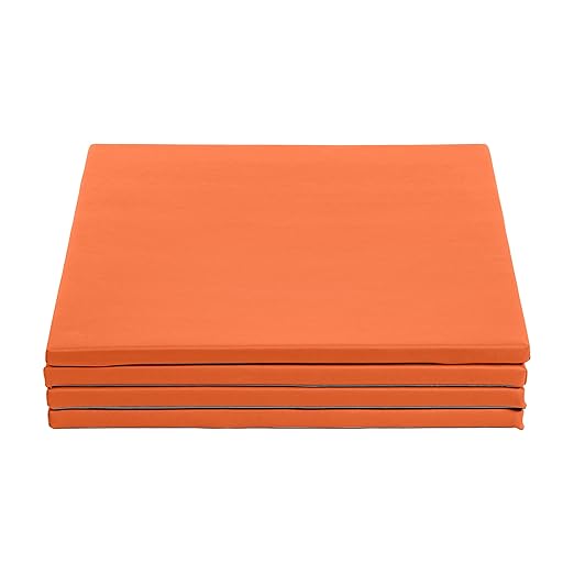 ECR4Kids SoftZone Play Patch Activity Mat Squares, Modular Playmat, Orange, 4-Pack
