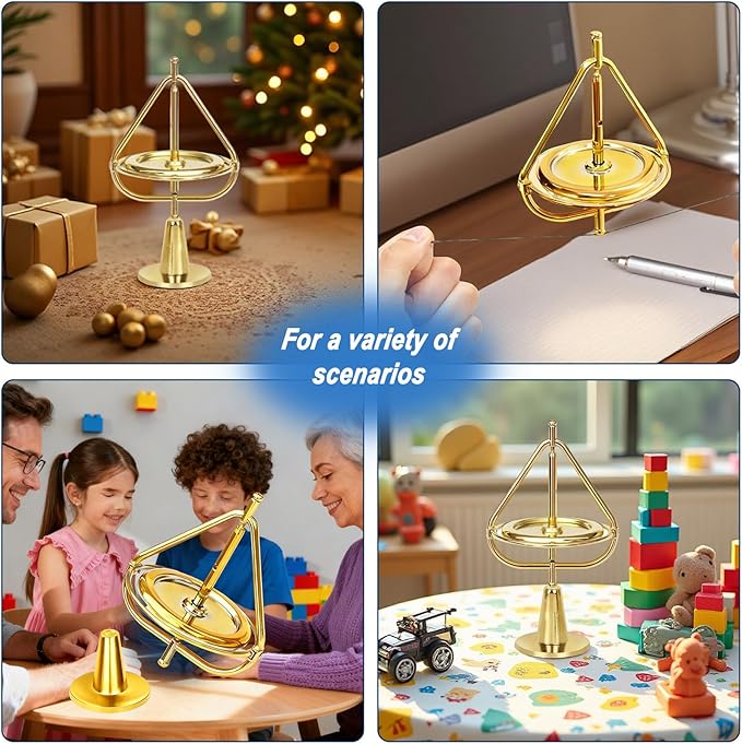 Gyroscope,Anti-Gravity Spinner Toys,Long-Lasting Spin,Physics Toys,Precision Gyroscope,Metal Anti-Gravity Spinning Top Balance Toy,Educational Gift, Premium Fidget Toy