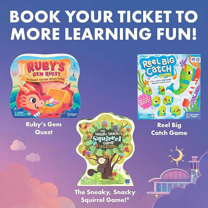 Educational Insights Time to Fly - Preschool Board Games that Teach How To Tell Time, Toy Learning Clock for Kids, Educational Board Games for Kids 4-6, Learn to Read Digital and Analog Clocks