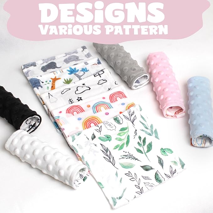 Car Seat Strap Covers for Babies Soft Car Seat Belt Covers, Mink Car Seat Straps Shoulder Pads for Boys and Girls, Flower