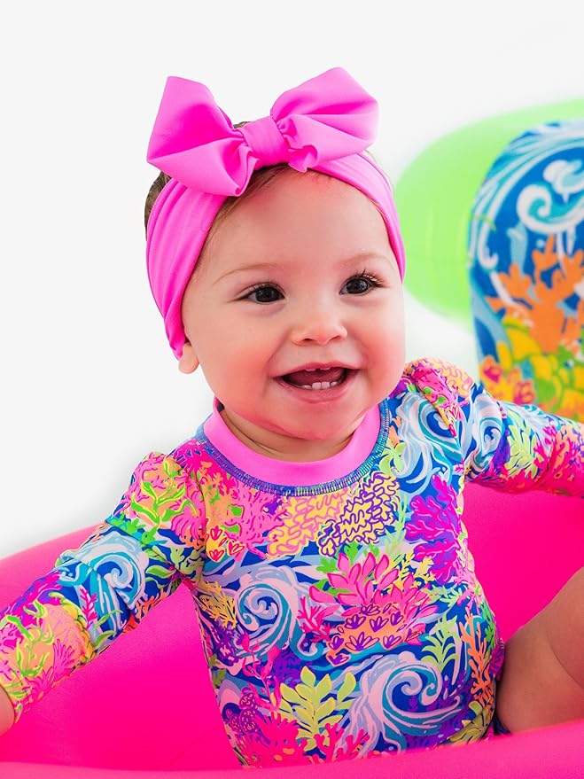 RuffleButts® Girls Swim Bow Headband