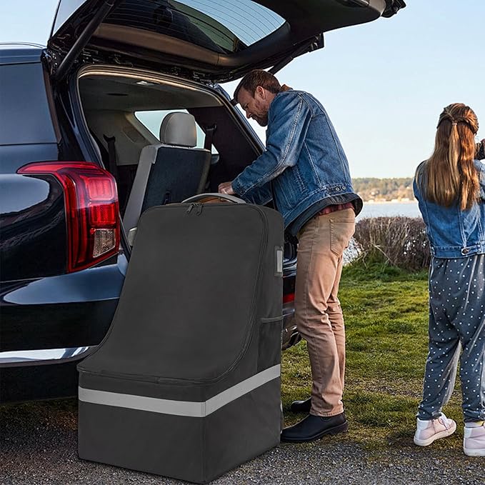 IBVIVIC Padded Car Seat Travel Bag for Airplane, Heavy Duty Car Seat Bag for Air Travel Gate Check Carseat Carrier Bag with Shoulder Strap, Fits Most Baby & Infant Car Seats