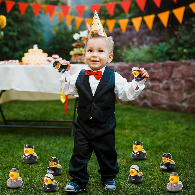 Deekin 24 Pcs Police Rubber Ducks Bulk 2 Inch Rubber Ducks Party Favor 250th Anniversary Decorations for Birthday Pool Party Occupation Cosplay 250th Anniversary