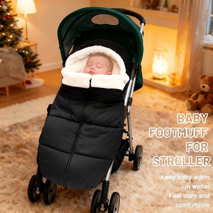 Winter Warm Bunting Bags Universal, Baby Stoller Sleep Bag Cold Weather, Waterproof Toddler Footmuff for Stroller,Pushchairs,Prams