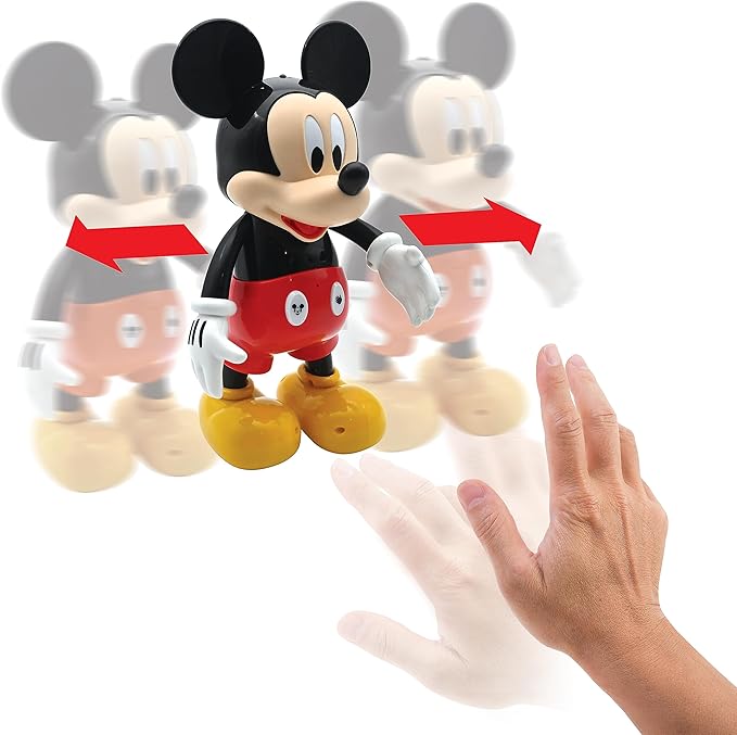 LEXiBOOK - Disney - Bilingual Mickey Robot - English/Spanish, 100 Educational quizzes, Light Effects, Dance, programmable, Articulated, Black/red - MCH01i2
