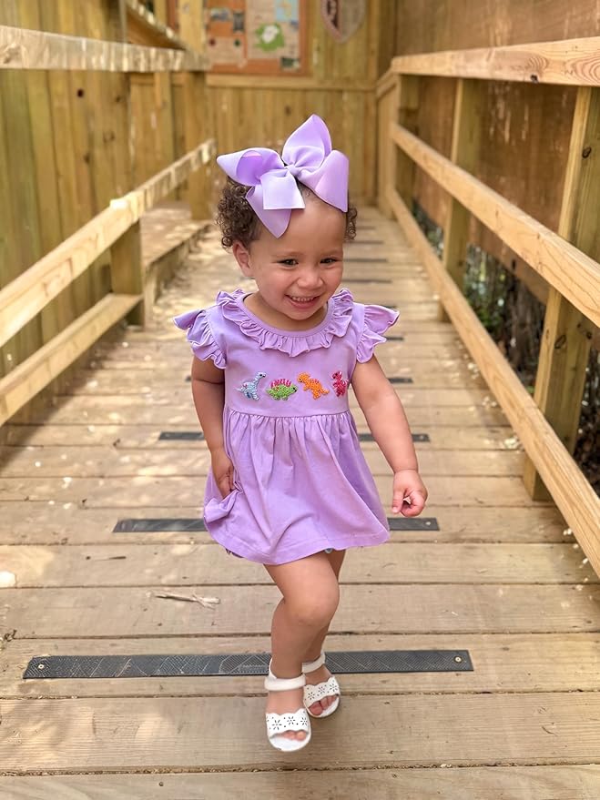 Wee Ones Girls' Classic Grosgrain Hair Bows with Plain Wrap Center, No-Slip Hair Clip, Handmade, Light Orchid, King