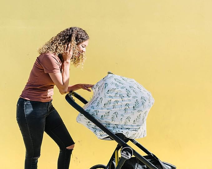 Copper Pearl Multi-Use Cover: Car Seat & Stroller Cover - Sun Protection, All-Season, Stylish Designs - Fern