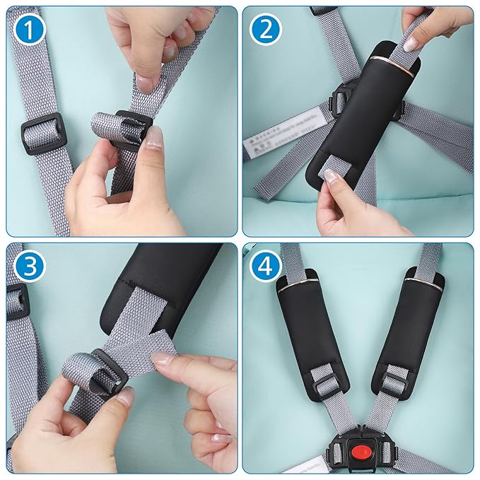 Accmor Car Seat Strap Pads for Baby Toddler Kids, Car Seat Strap Covers, Super Soft Seat Belt Covers Fits for All Car Seats, Pushchair, High Chair, Stroller