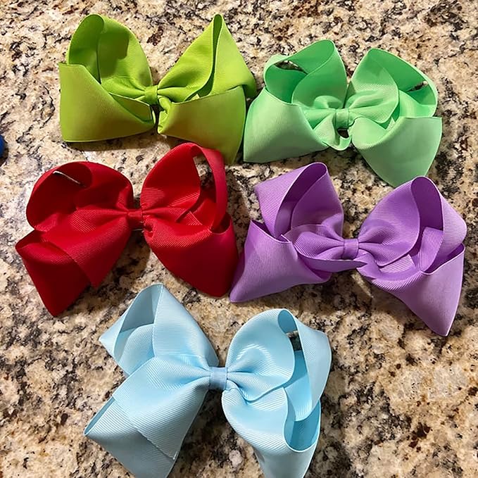50pcs 6 Inches Large Hair Bows Alligator Clips Grosgrain Ribbon Hair Barrettes Accessories for Toddlers Teens School Girls