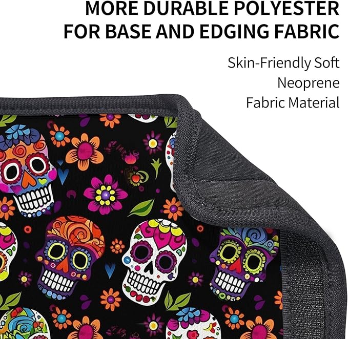 Sugar Skulls Flowers Seat Belt Cover Fits Cars Trucks SUV Sedans Sweat Absorption Car Seatbelt Strap Cover, Auto Interior Accessories Protecto