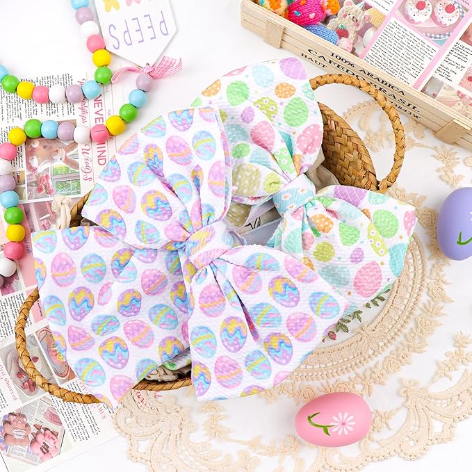 Easter Bows for Girls Hair Bows Bunny Headband 6-12 Months Easter Eggs Headbands for Girls Toddler Hair Accessories Infant Big Bows Elastics Hairbands