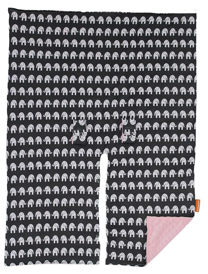Dear Baby Gear Car Seat Canopy - Infant Car Seat Cover for Maximum Protection and Style - Soft and Breathable - Carseat Canopies for Boys and Girls - Elephants on Gray/Pink Dot - 40"x30"