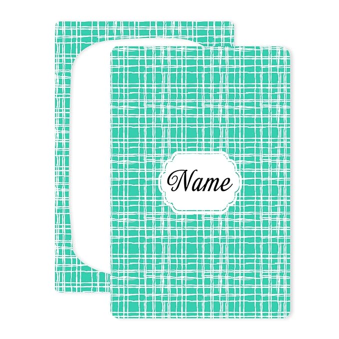 Personalized Name Car Seat Covers for Babies, Customized Baby Carseat Cover, Infant Carrier Cover Stroller Canopy, Nursing Cover Breastfeeding Scarf for Newborn Boys Girls, Green Plaid