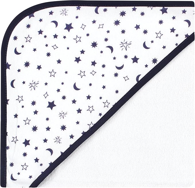 Hudson Baby Unisex Baby Cotton Rich Hooded Towels, Solar System, One Size