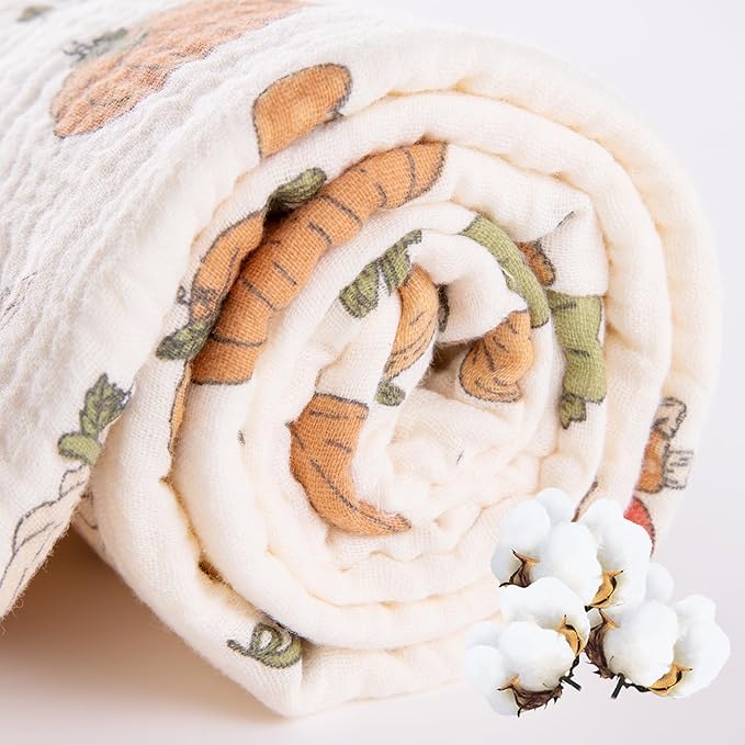 Hooded Towel Muslin Hooded Towel Made from Organic Cotton 6-Layer Cotton Bath Towel, Soft Bath Towels 25x51inches for Toddler Baby