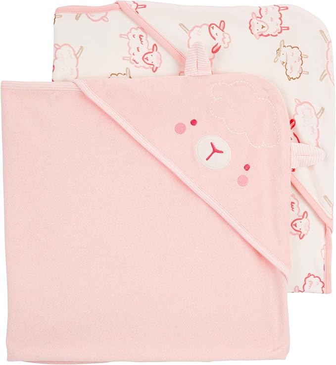 Carter's Baby Hooded Towel (2-pk Pink/Ivory)