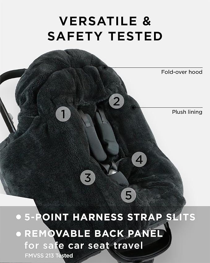 7AM Enfant Stroller Blanket 212 - Adjustable Baby Car Seat Zipped Blanket for Babies Winter, Unisex Multi Purpose Fleece Lined Warm Hooded Toddler Footmuff Water Repellent | (6M - 4T)