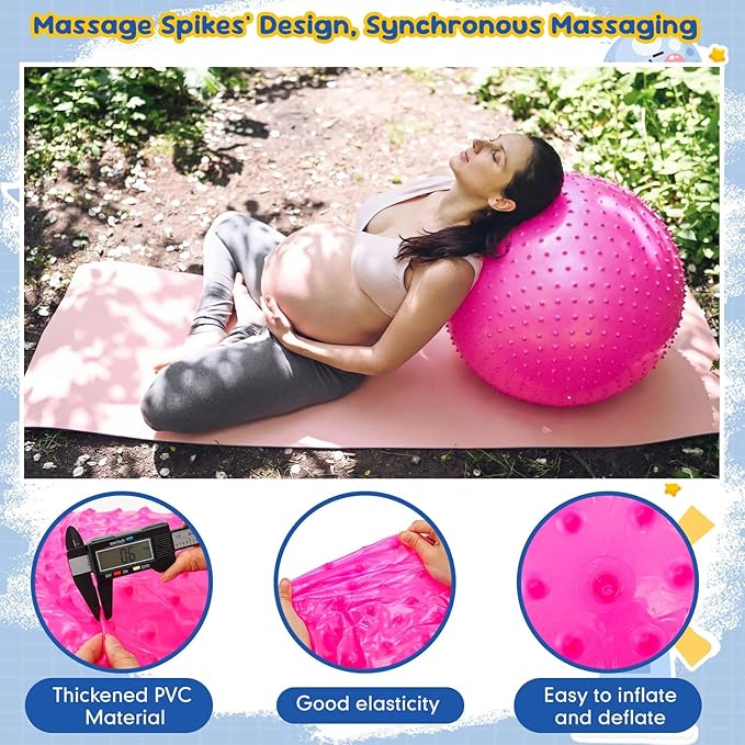 Jerify Knobby Balls Bouncy Spiky Sensory Ball Bulk Soft Inflatable Massage Stress Plastic Toy for School Party Play Indoor Outdoor