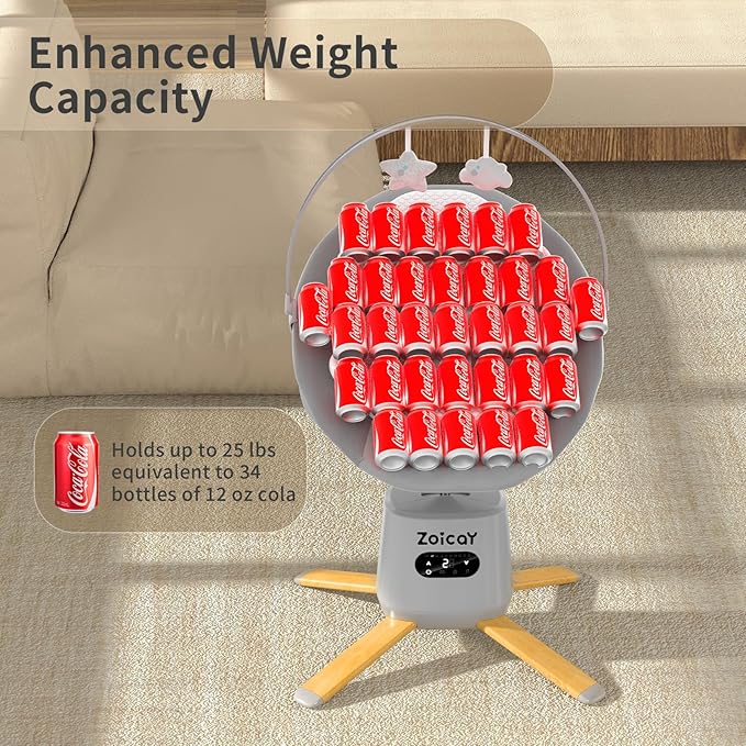 Baby Swings for Infants, Zoicay Electric 3D-Motion Baby Swing with 9 Modes & 8 Speeds, 360° Rotating Seat, APP & Remote Control, 6 Lullabies, Portable Infant Swing for Indoor and Outdoor(Gray)