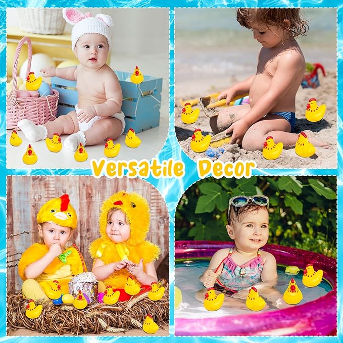 Rubber Chicken Toys for Kids, 20Pcs Cute Yellow Chicks Squeak for Boy Girl Baby Shower Birthday Party Favors Gifts Decoration