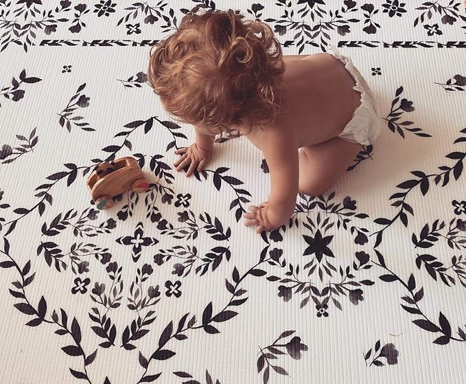 The Shwally PlayMat - Soft Baby Play Mat - Reversible Foam Floor Mat - Waterproof, Wipe-Clean, Durable, Non-Toxic and Hypoallergenic - Large (6.5' X 4.5')