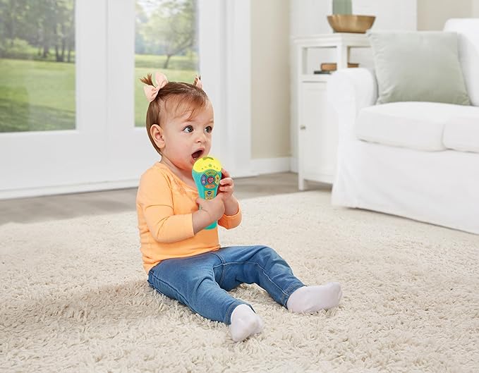 VTech Baby Sing Songs Microphone, Interactive Microphone Toy with 4 Buttons for Animals, Sounds & Numbers, Flashing Lights & Music, Music Toy for Babies 12, 18, 24 Months +, English Version