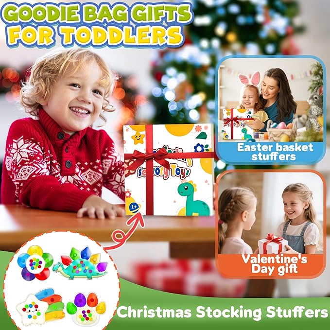 UIIOPJIOM 4PC Color Sorting Sensory Toys for Toddler, Travel Toys for Toddlers Roadtrip Activities Dementia Fidgets for Elderly Classroom Preschool Kid 2 3 4 Year Old Boy Girl Valentine Easter