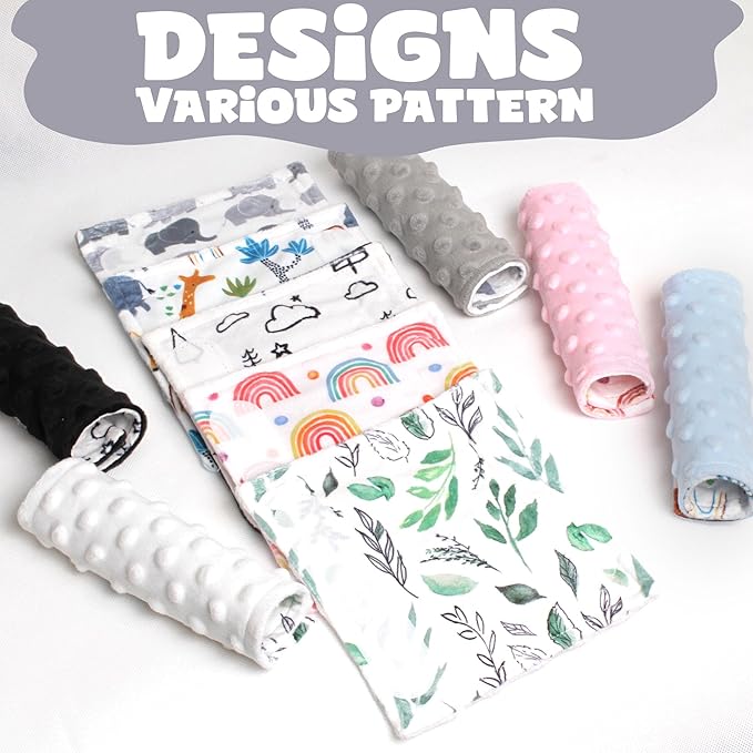 Car Seat Strap Covers for Babies Soft Car Seat Belt Covers, Mink Car Seat Straps Shoulder Pads for Boys and Girls, Grey