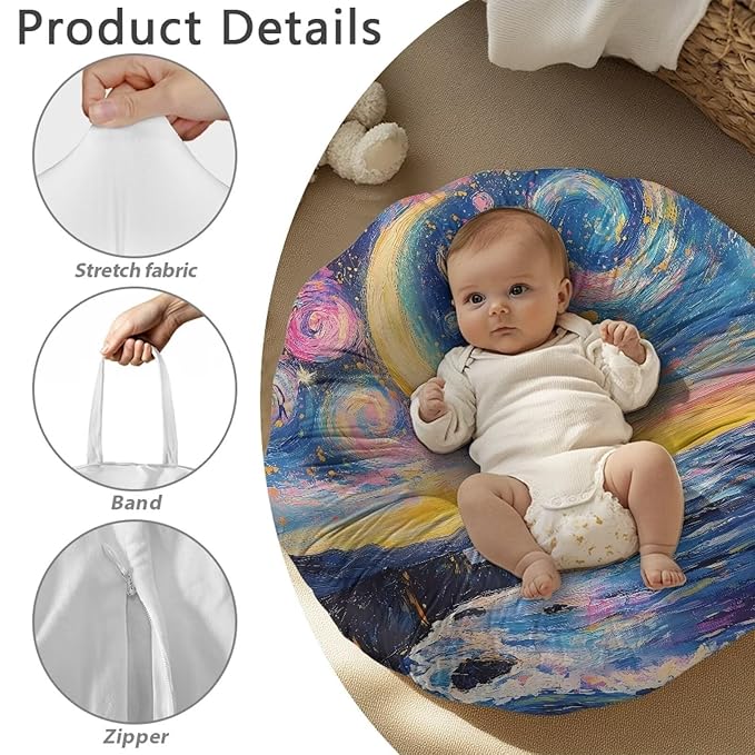 Newborn Lounger Cover, Moon Reusable Newborn Lounger Cover Comfortable Baby Lounger Covers Soft Newborn Lounger Cover for Baby Boys and Girls
