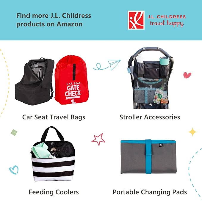 J.L. Childress 4-in-1 Car Seat Cover for Babies - Multi-Use, Stretchy Car Seat Canopy and Privacy Cover - Breastfeeding Nursing Cover - Gender Neutral Infant Shower Gift - Feathers